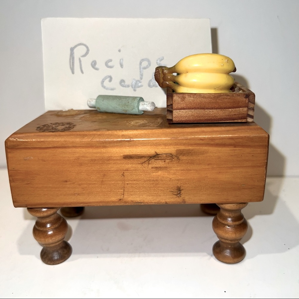 Miniature Wood Butcher Block Recipe Holder